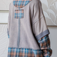 Washed Plaid Detailed Top