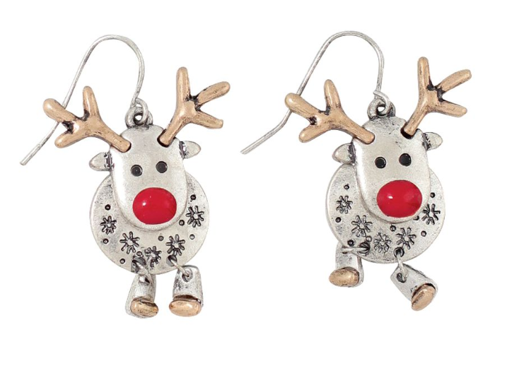 Red-Nose Rudolph Earrings