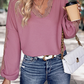 Crochet Detail Lantern Sleeve Blouse