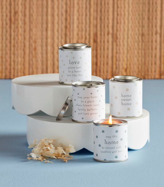 Happy Tin Candles