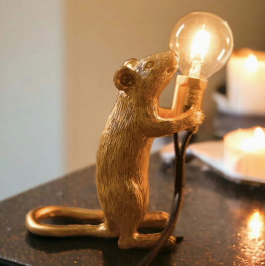 Gold Plated Mouse Resin Night Light