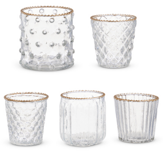 Gold Rim Glass Votives