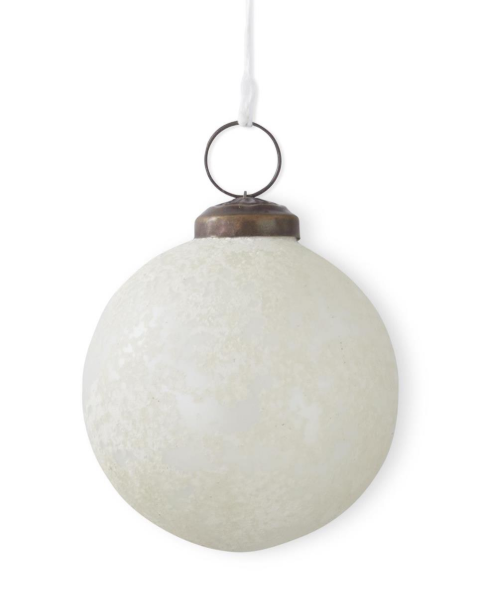 3 Inch Iridescent Glass Ornament w/Speckled White