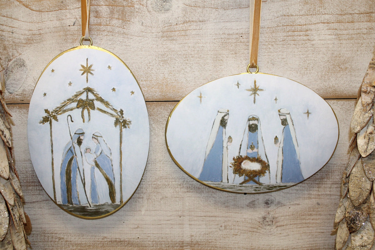 Double-Sided Holy Family & Three Kings Disc Ornament