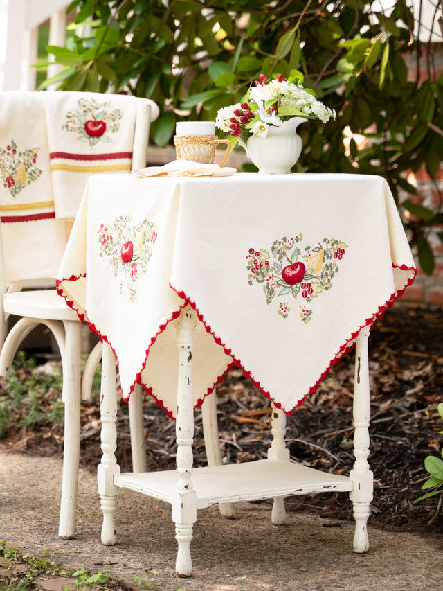 Delicious Embroidered Tea Cloth