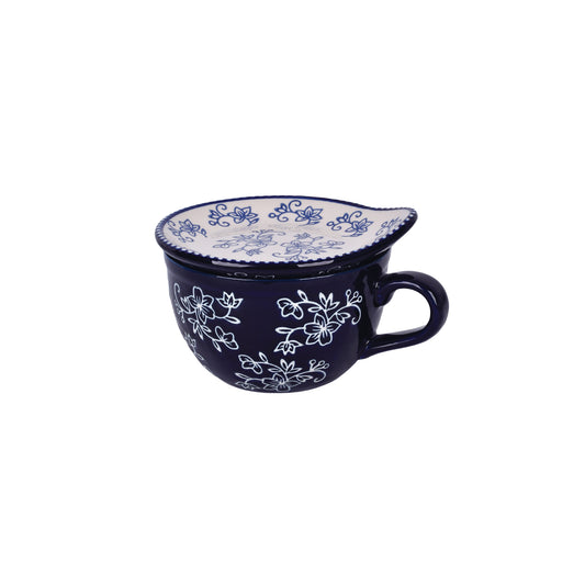 Floral Lace Bowl Mug with Lid
