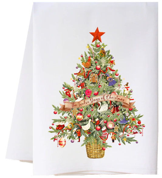 Twelve Days of Christmas Flour Sack Towel