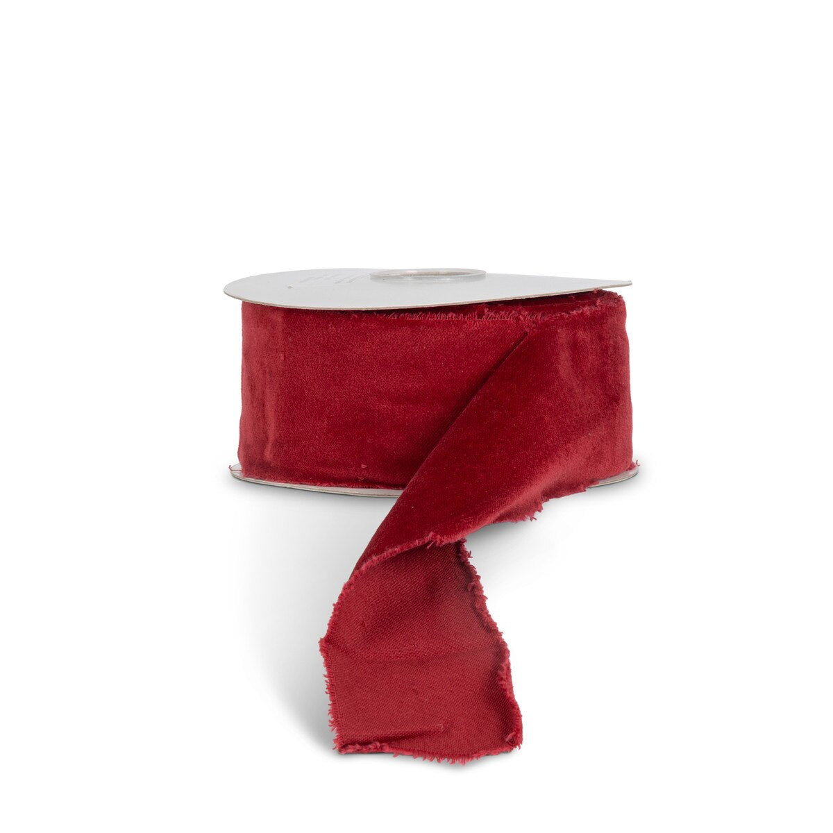 Burgundy Frayed Edge Velvet Ribbon