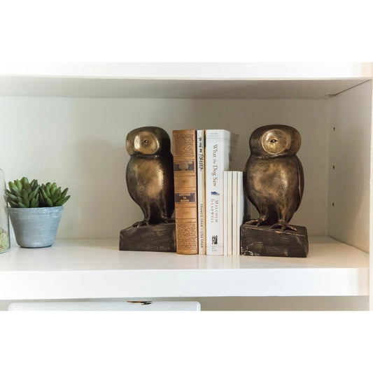 Bronze Owl Bookends