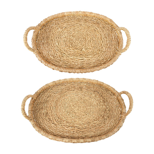 Hand Woven Trays with Handles