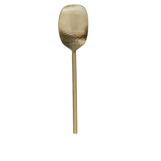 Hammered Stainless Gold Serving Spoon