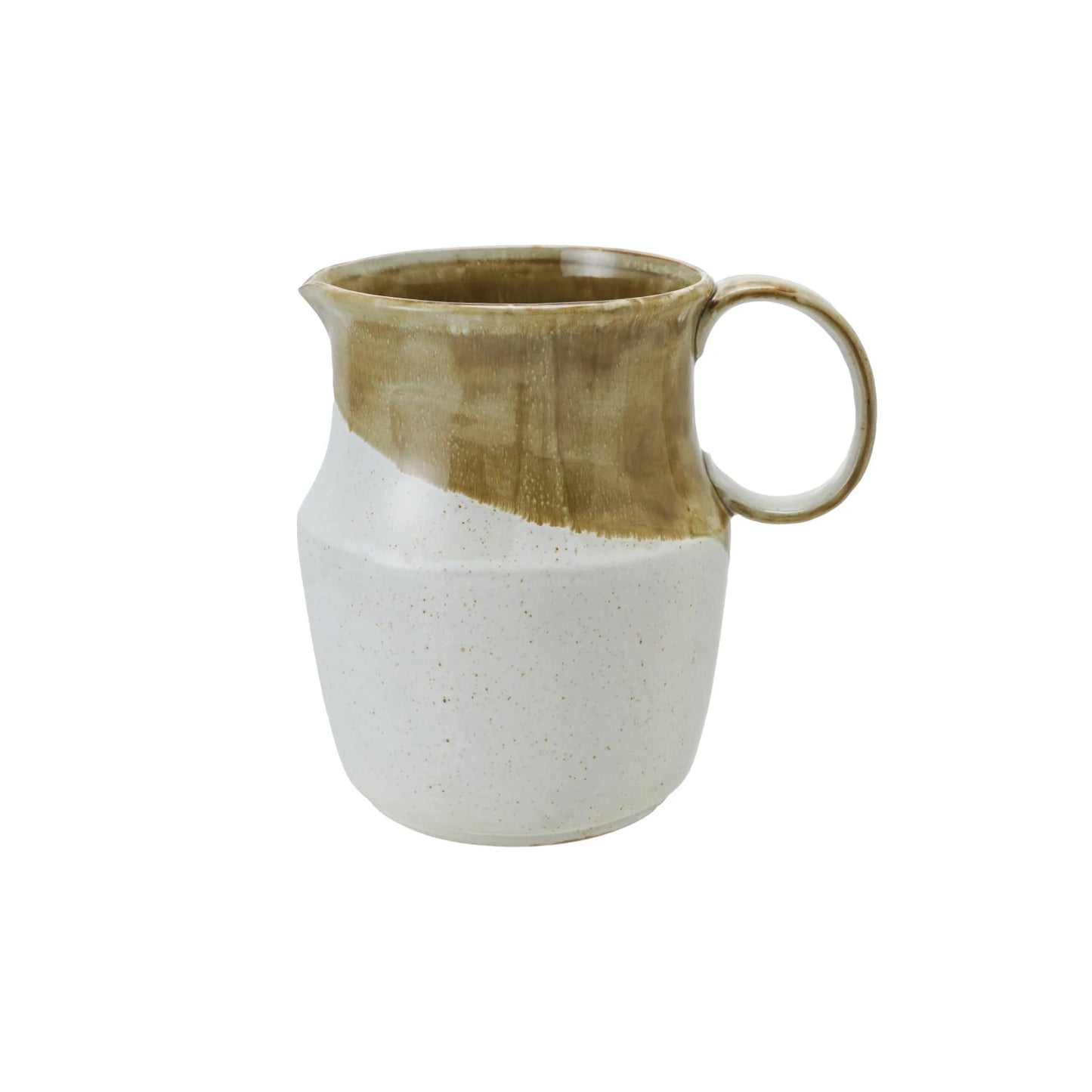 Stoneware Pitcher With Reactive Glaze