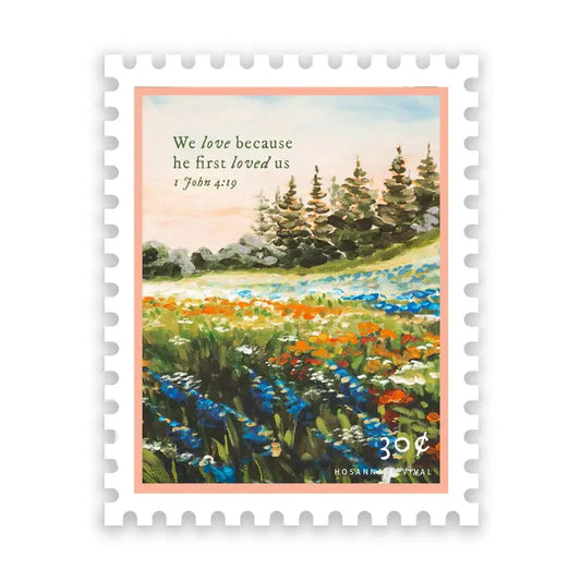 1 John 4:19 Stamp Sticker