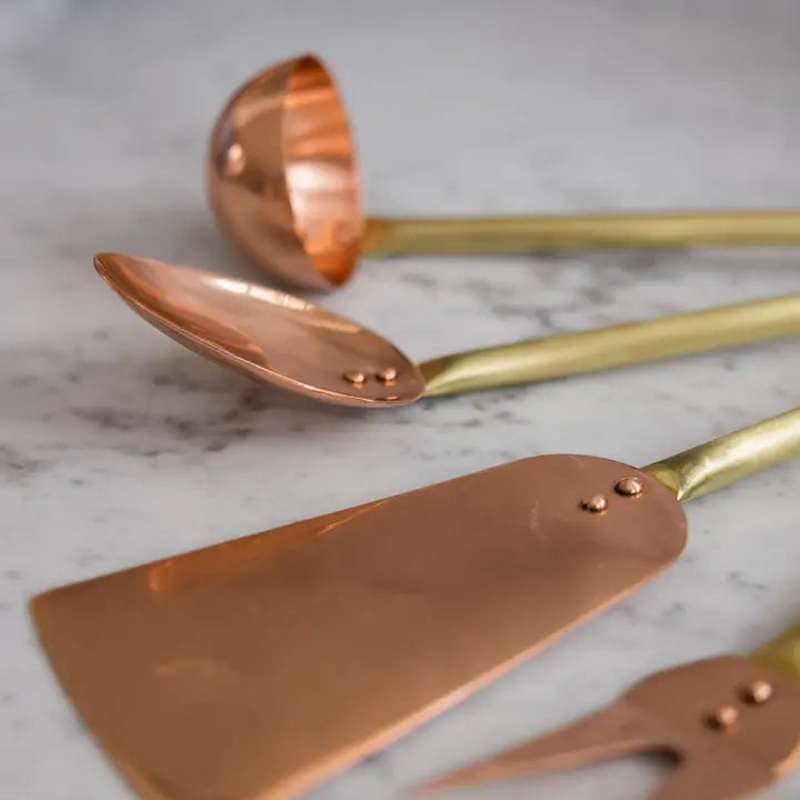 Brass Hanging Rod & Utensil Set