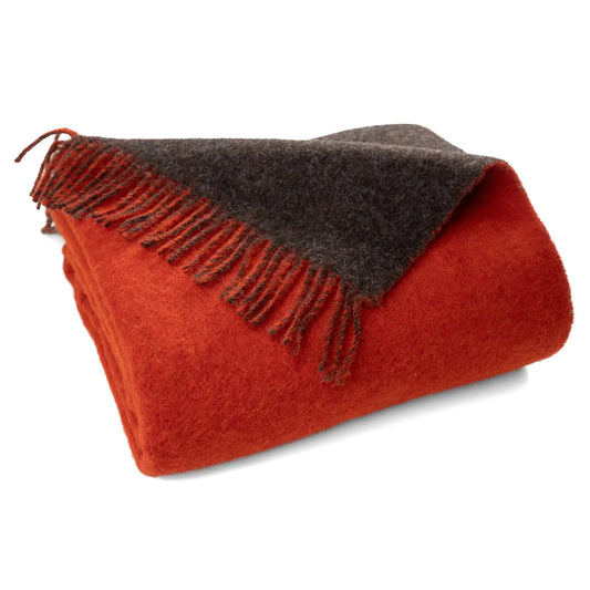Highland Tweeds Reversible Double Cloth Throw~ Burnt/Brown
