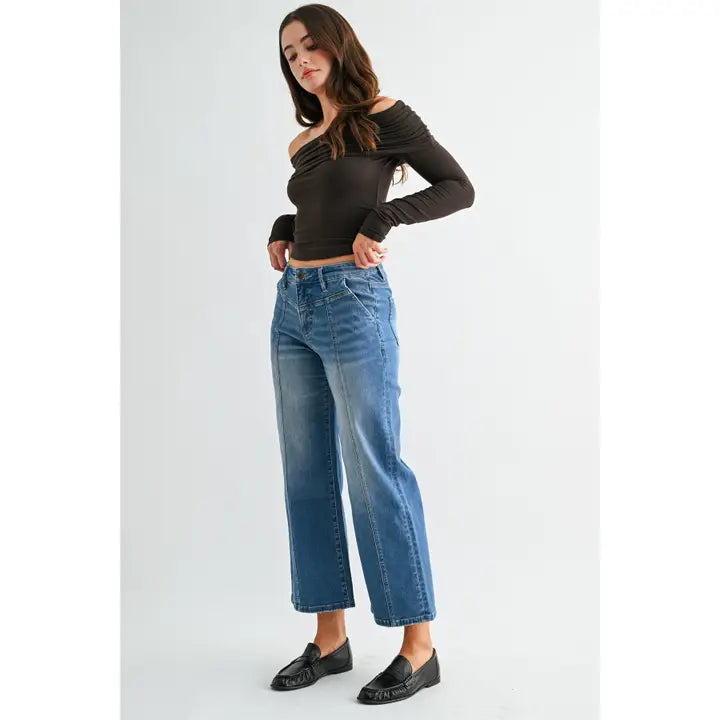 High-Rise Wide Leg Cropped Jean