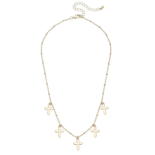 Delaney Cross Drip Necklace