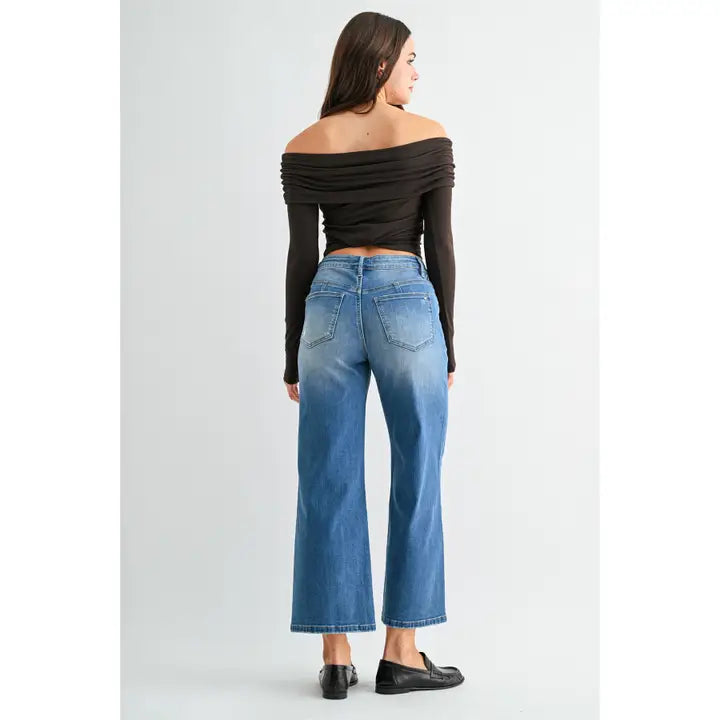 High-Rise Wide Leg Cropped Jean