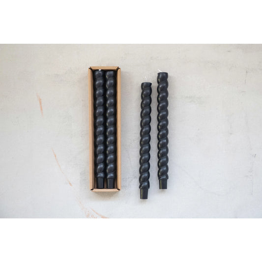Black Twisted Taper Candles