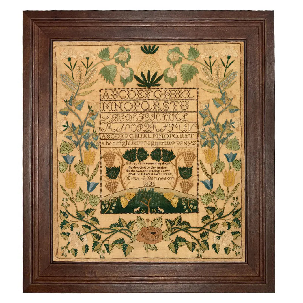 Alphabet Needlepoint Framed Print