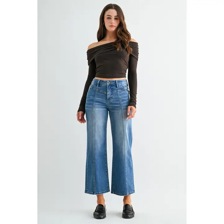 High-Rise Wide Leg Cropped Jean