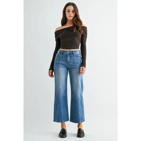 High-Rise Wide Leg Cropped Jean