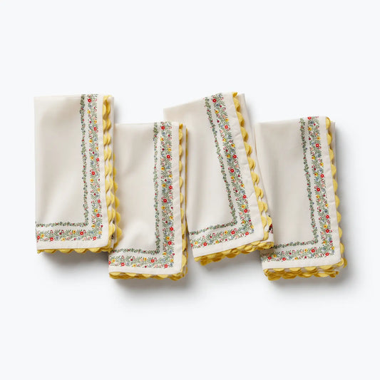 Rosette Stripe Cotton Napkins