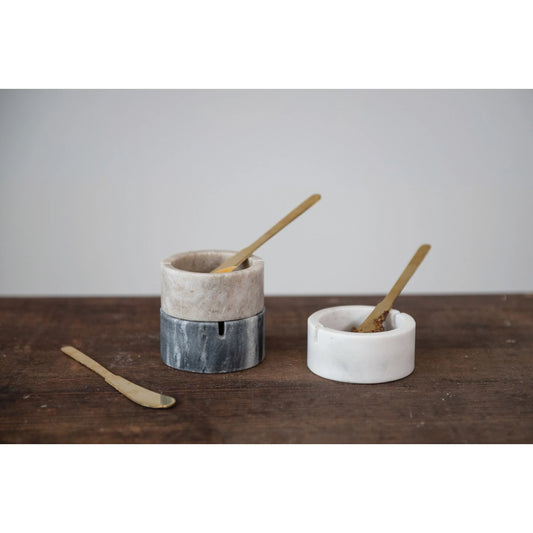 Marble Bowl with Knife Set