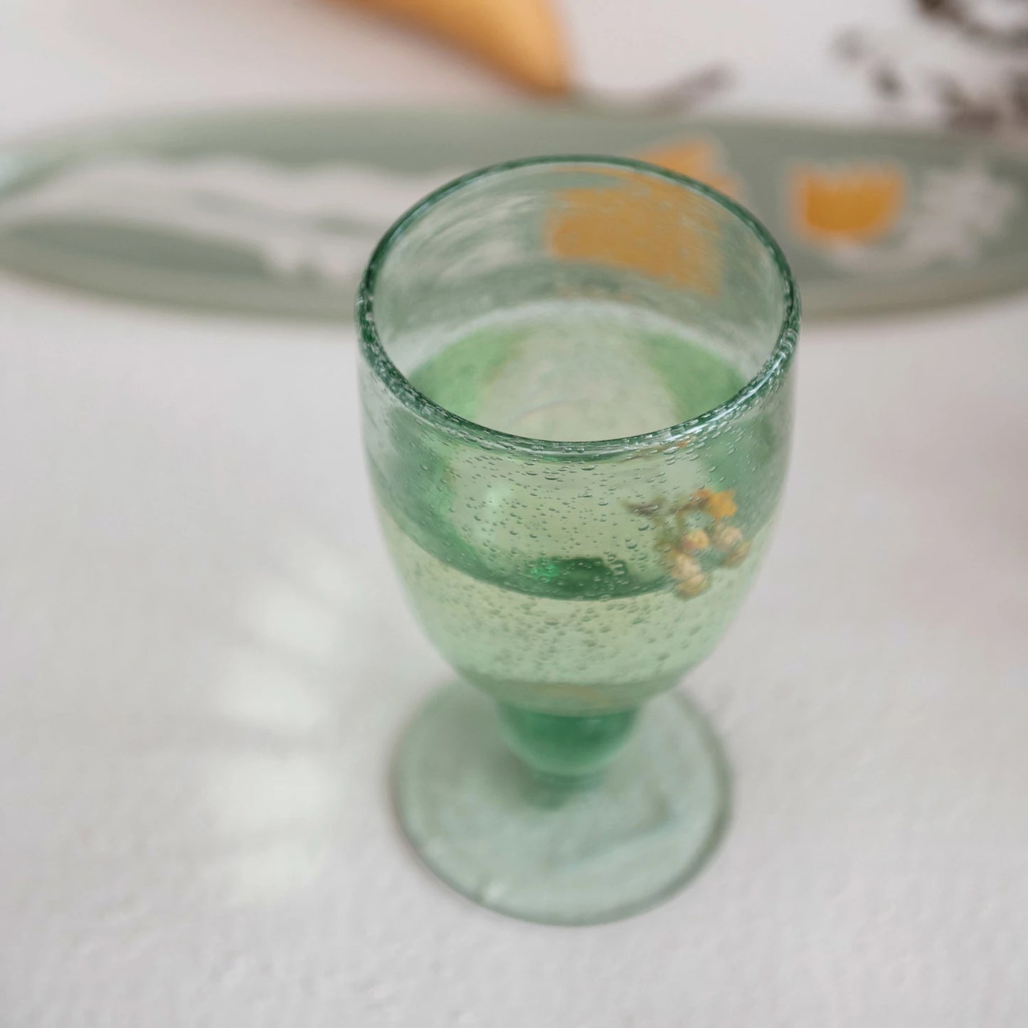 Bubble Glass Stemmed Goblet