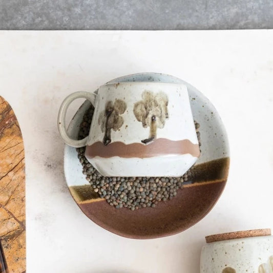 Hand-Painted Stoneware Mug