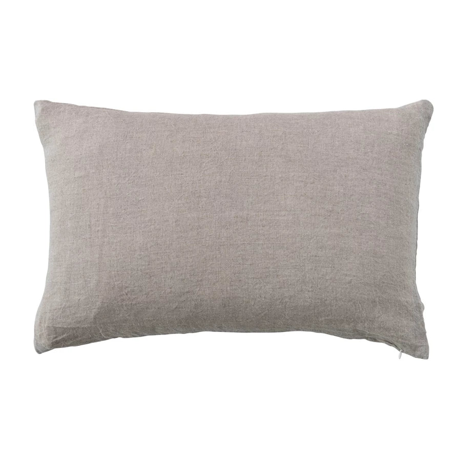 Natural Stonewashed Linen Lumbar Pillow