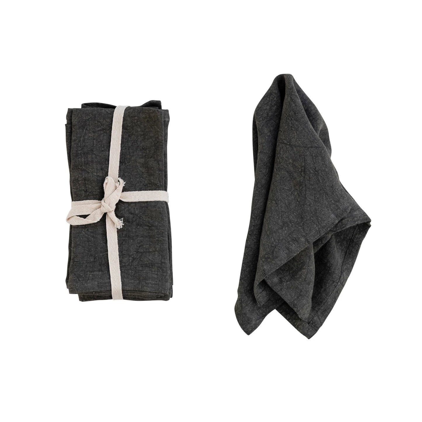 Charcoal Stonewashed Linen Napkins