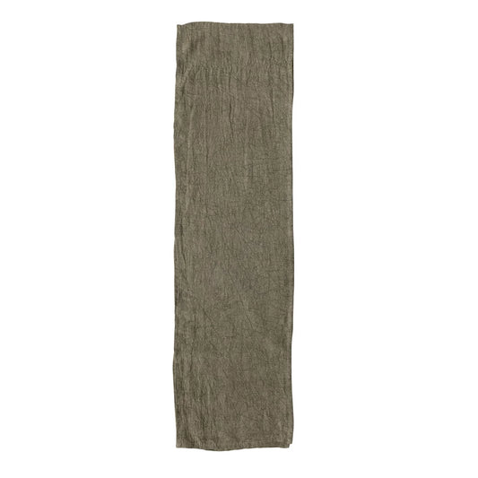 Stonewashed Olive Linen Table Runner