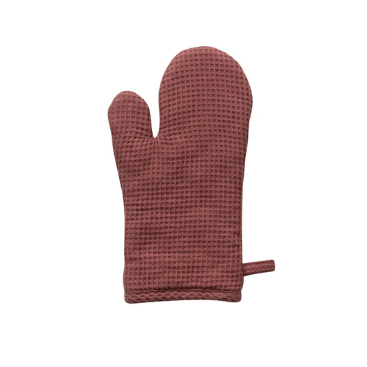 Berry Woven Linen & Cotton Waffle Hot Mitt