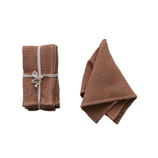 Terra-Cotta Woven Linen & Cotton Waffle Napkins