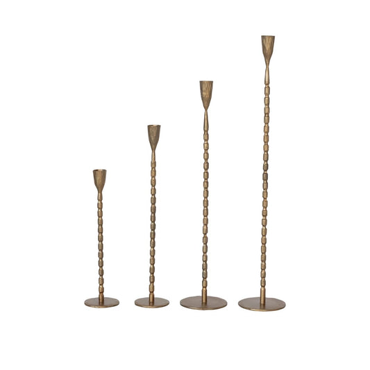 Cast Iron Taper Holders With Brass Finish