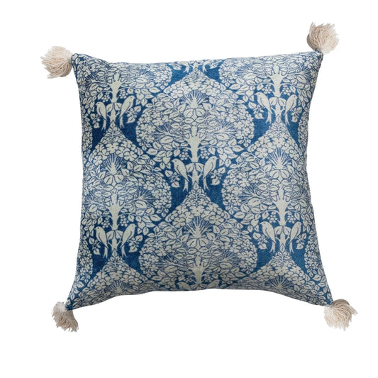 Cotton Blend Velvet Printed Pillow