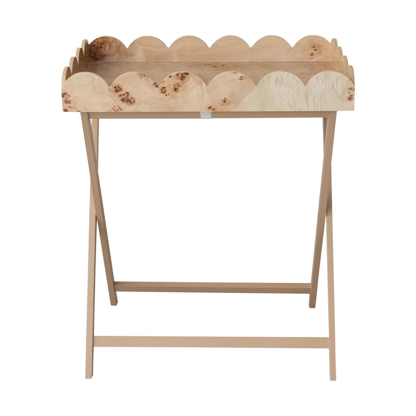 Wood Scalloped Edge Folding Tray