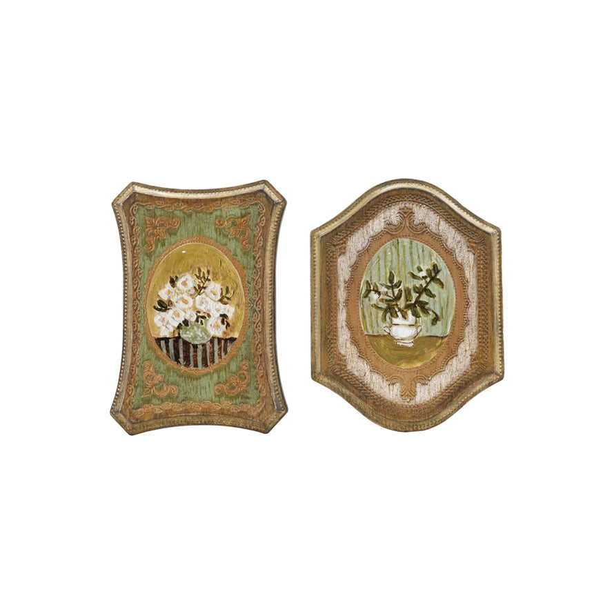 Wall Decor Frame With Flowers In vase