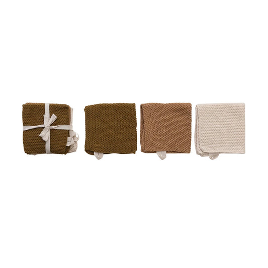 Cotton Knit Dish Cloths, Set of 3