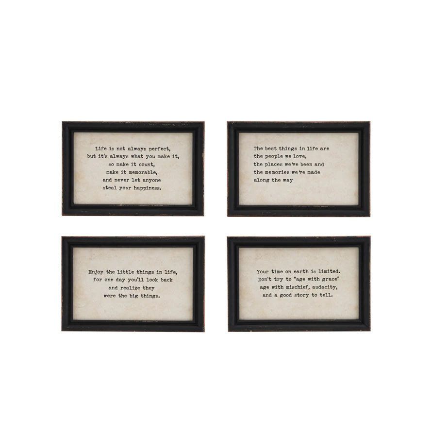 Wood Framed Wall Decor With Sayings