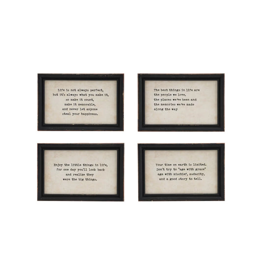 Wood Framed Wall Decor With Sayings