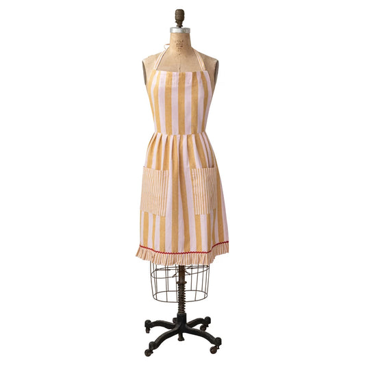 Striped Apron w/ Ruffle Trim