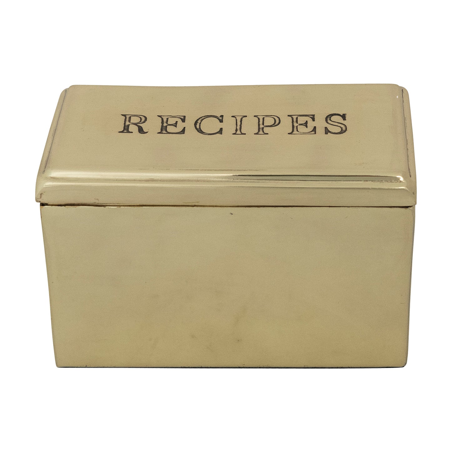 Gold Etched Stainless Steel Recipe Box