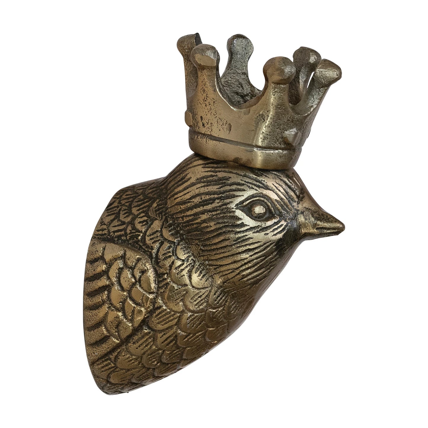Antique Brass Bird Head with Crown