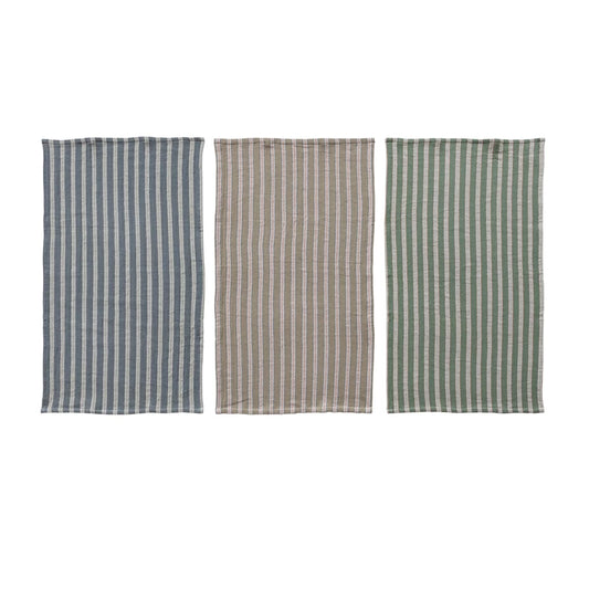 Woven Cotton Double Cloth Striped Tea Towel
