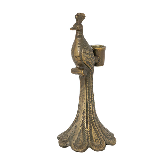 Gold Peacock Shaped Taper Holder