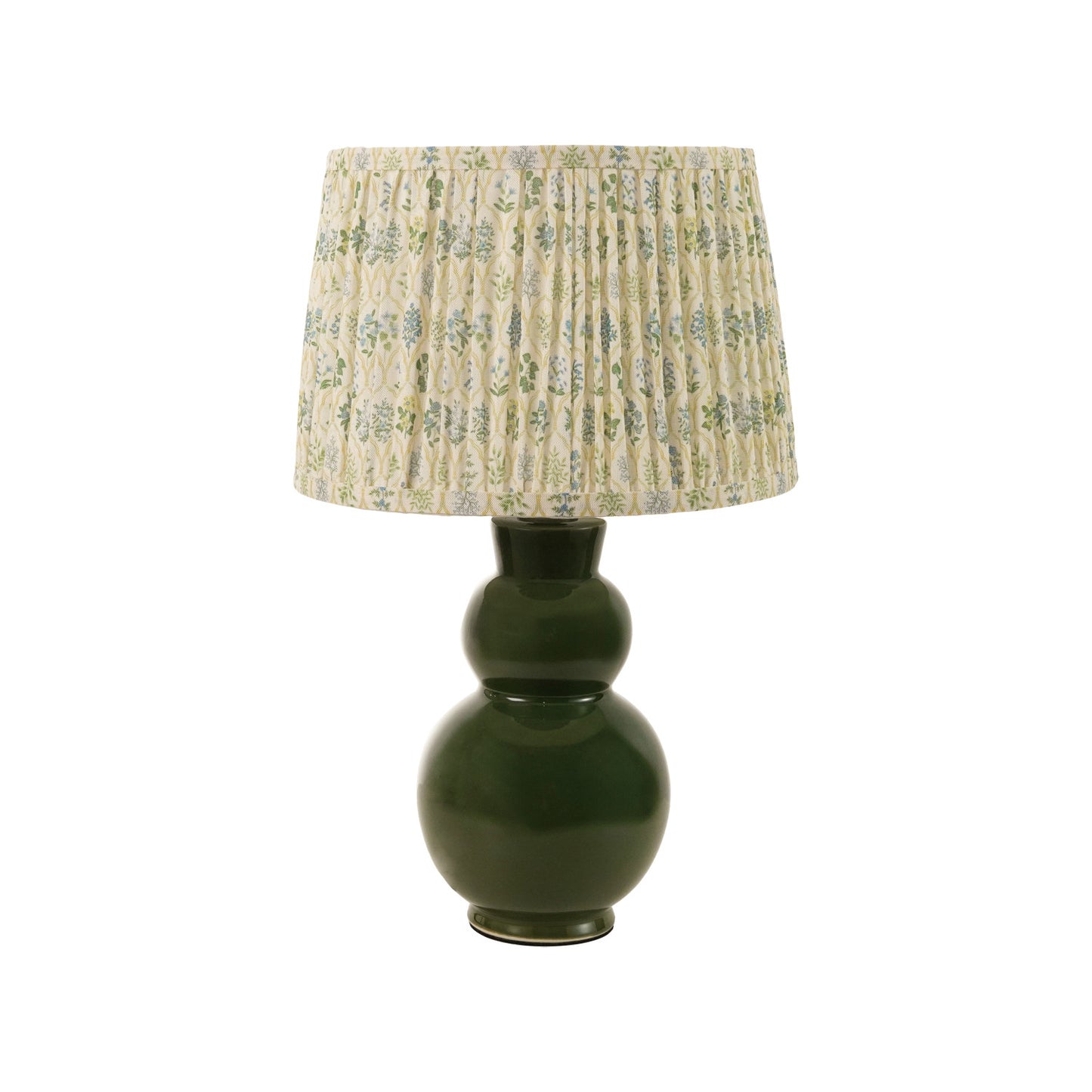 Stoneware Table Lamp with Pleated Fabric Shade