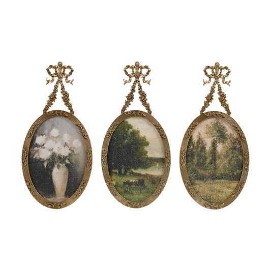Oval Pewter Hanging Wall Decor