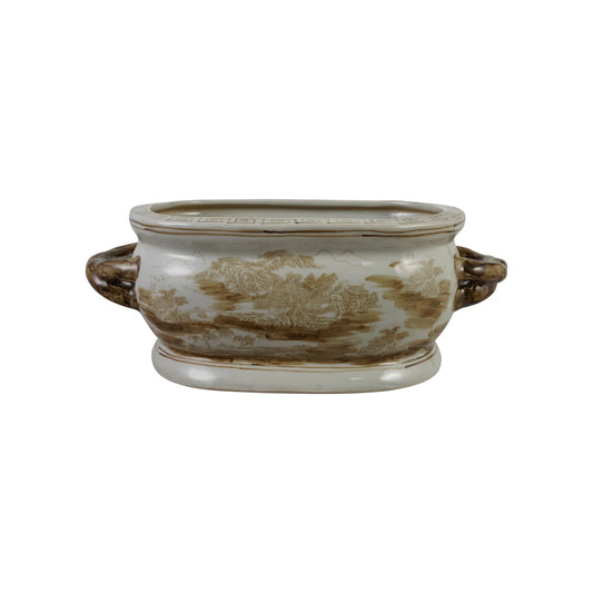 Vintage Planter with Landscape